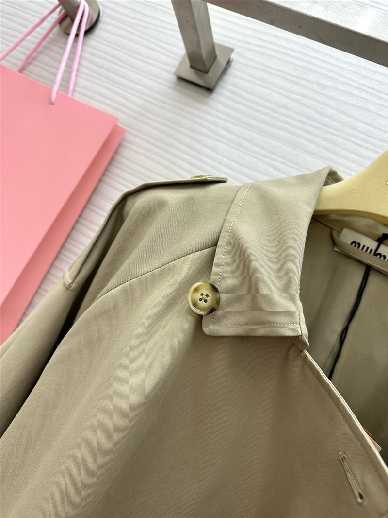 M1um1u lapel long trench coat cheap replica designer clothes