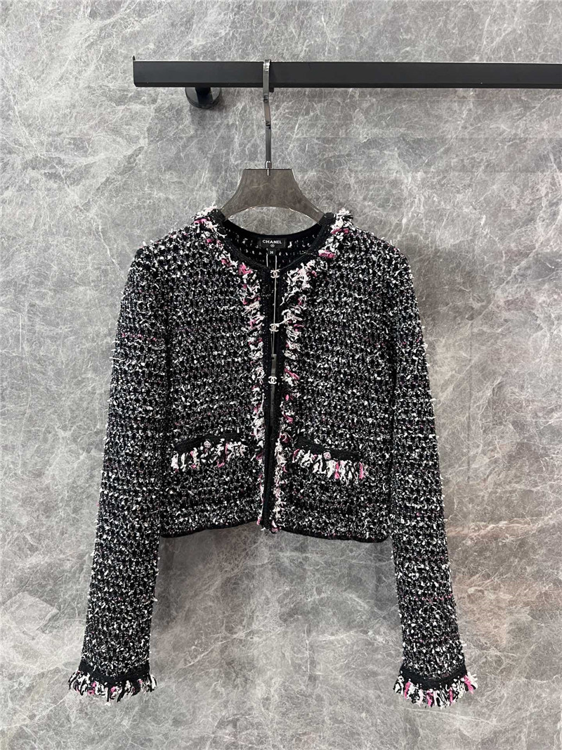 Ch**el tweed knitted cardigan small coat replica clothes