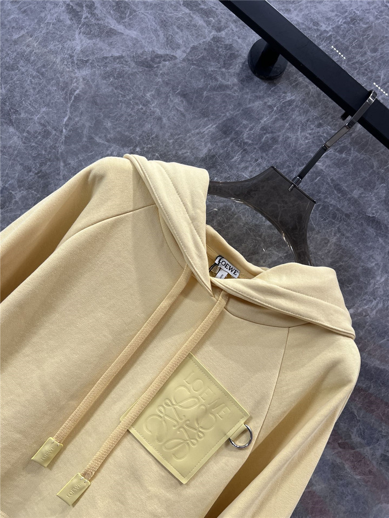 L0ew* cropped cotton hoodie yellow