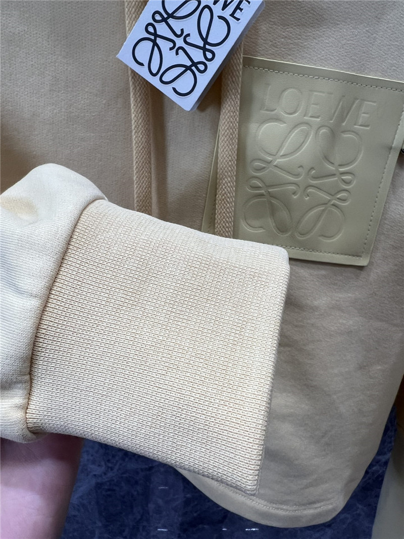 L0ew* cropped cotton hoodie yellow