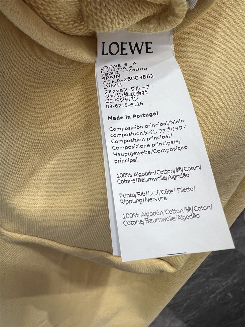 L0ew* cropped cotton hoodie yellow