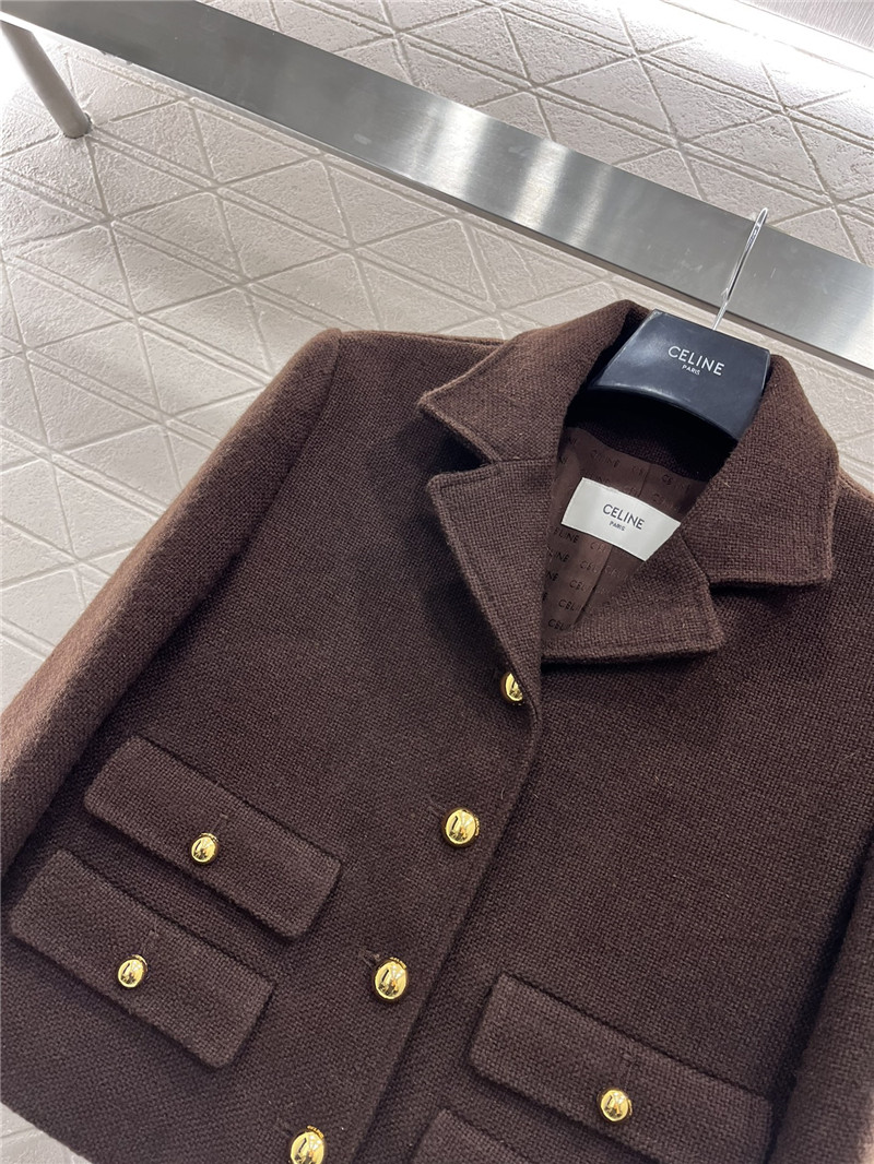 Ce1i*e lapel tweed jacket replica clothes