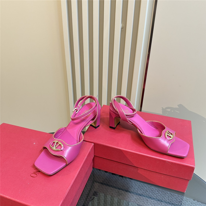 Va1e*ntin0 vlogo locker sandals in fuchsia mirrored calfskin