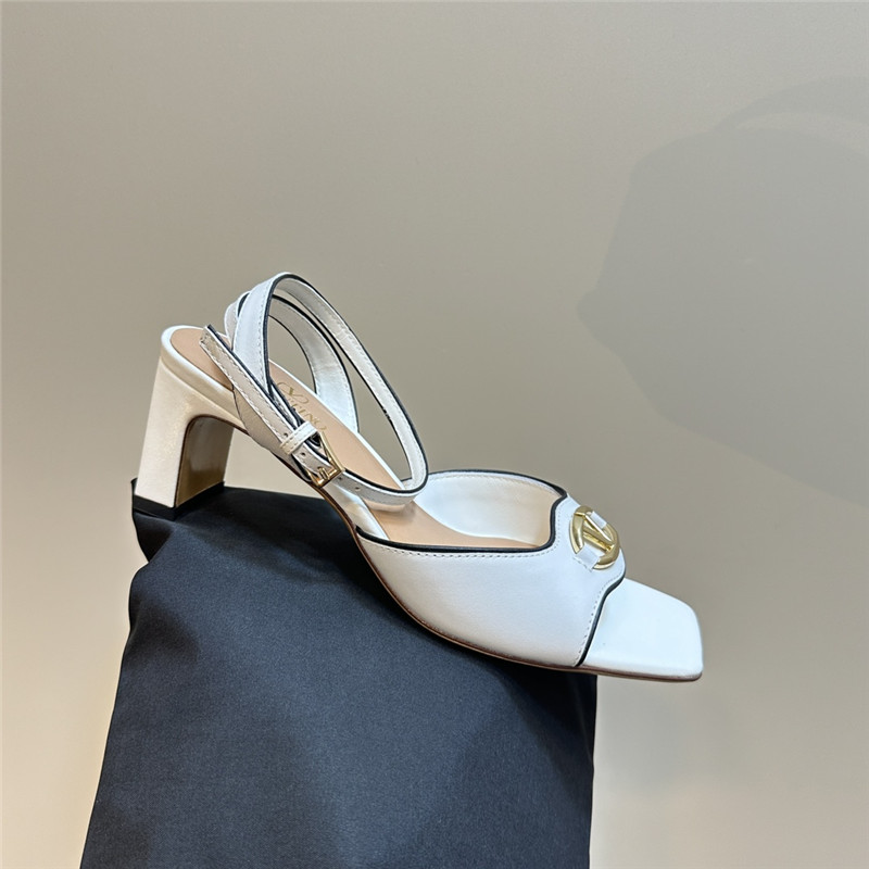 Va1e*ntin0 vlogo locker sandals in white mirrored calfskin