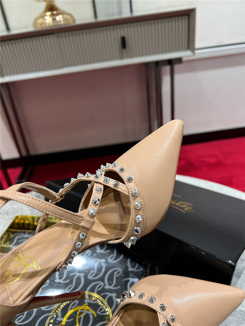 Chr1st1an louboutin tatooshka spikes pump beige