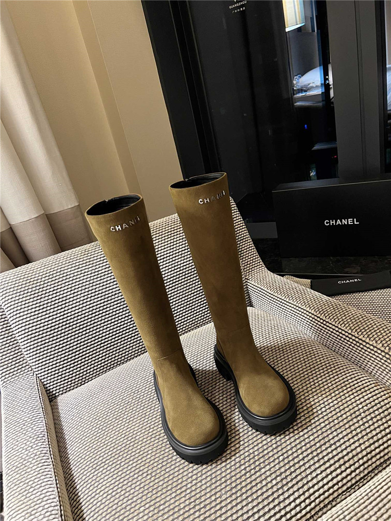 Ch**el women’s brown suede knee-high boots