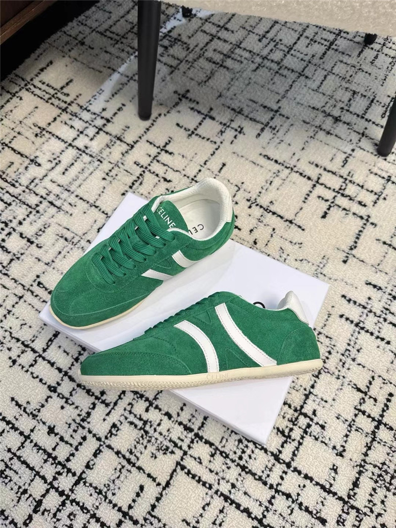 Ce1i*e green suede sneakers