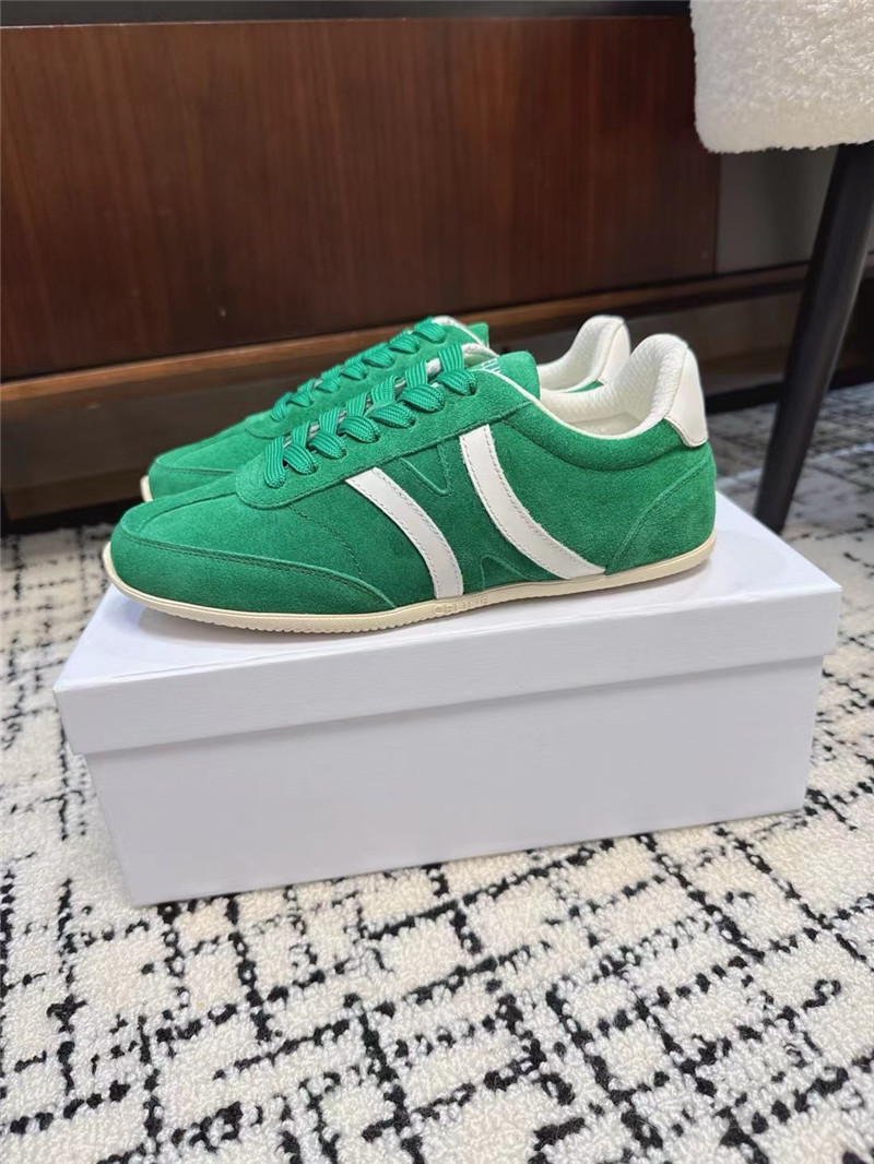 Ce1i*e green suede sneakers