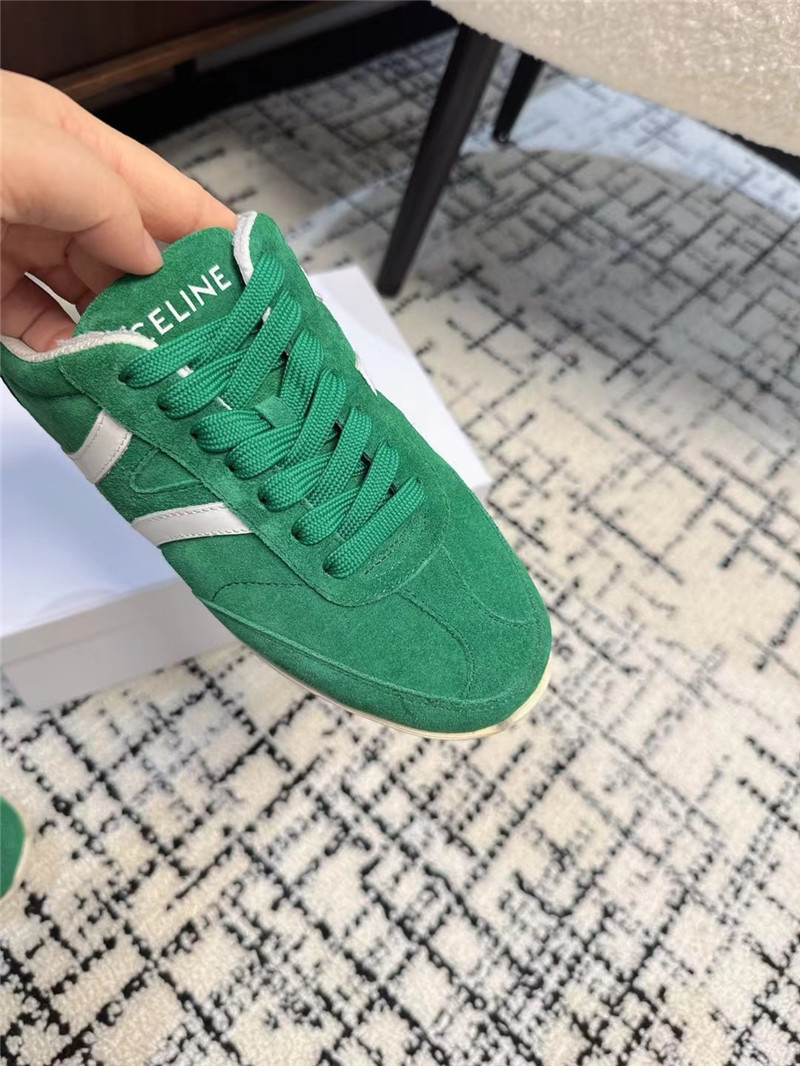 Ce1i*e green suede sneakers