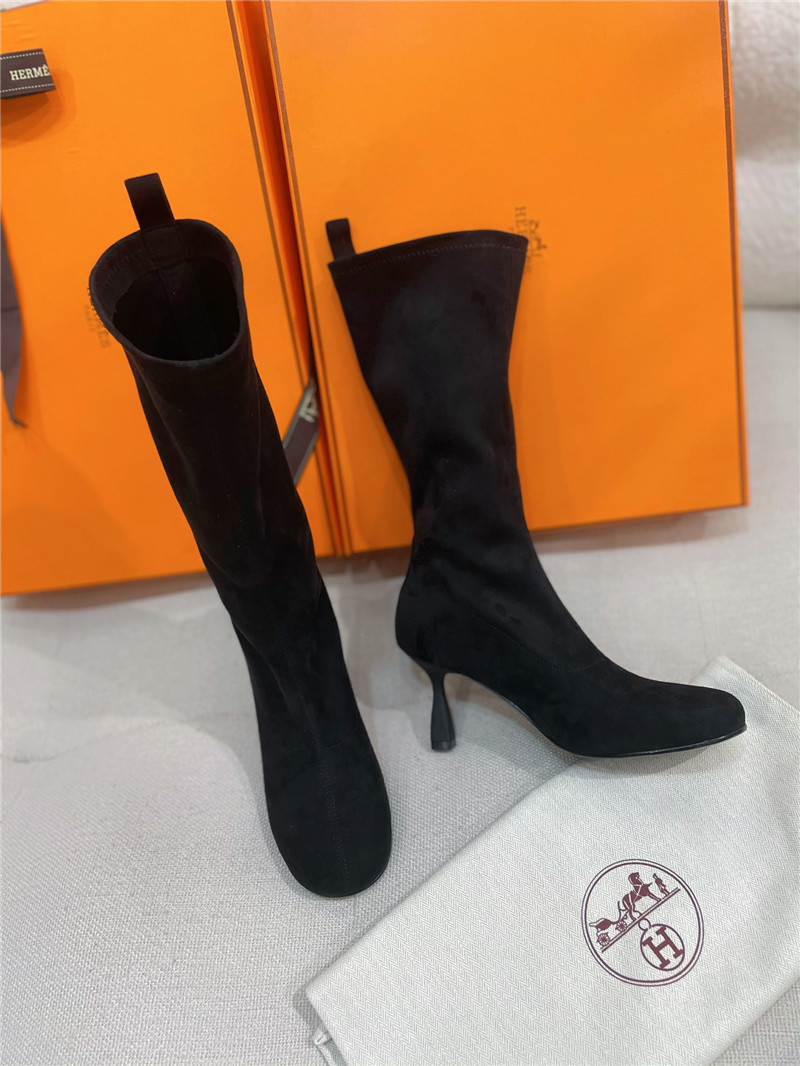 H**me5 women’s black suede mid calf boots