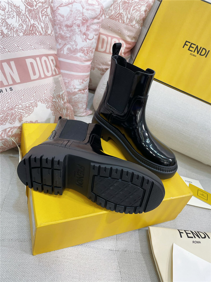 F**di patent leather filo biker boots