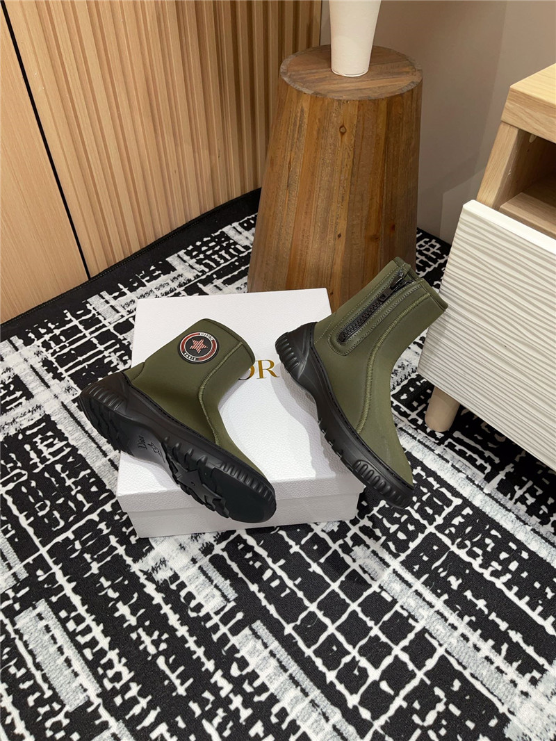 D10r stretch knit logo ankle boots