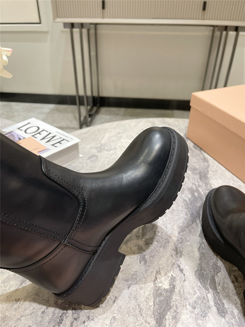 Miu Miu Fumé Knee-High Leather Boots