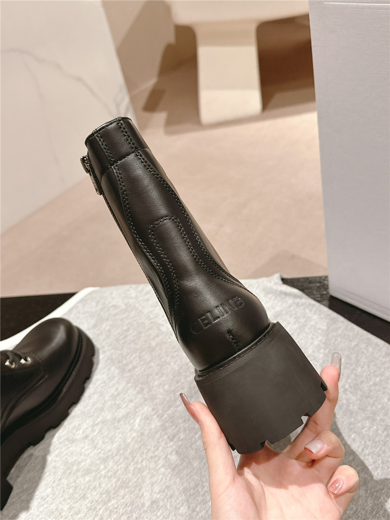 Ce1i*e bulky lace-up boots in calfskin