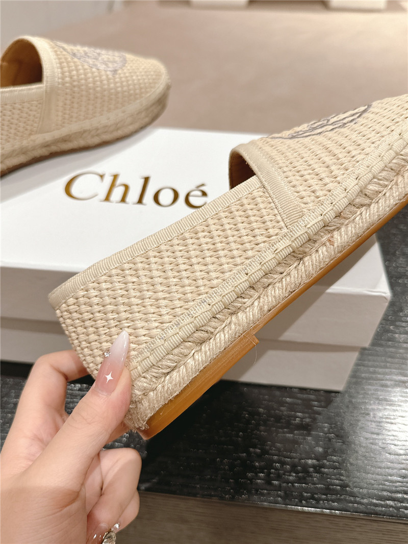 Chloé Isla Ivory Espadrille Raffia Fibre Loafers