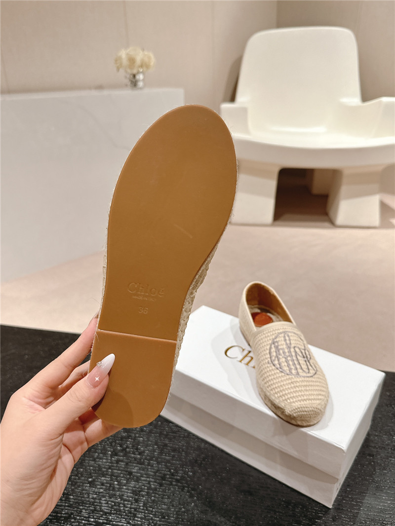 Chloé Isla Ivory Espadrille Raffia Fibre Loafers