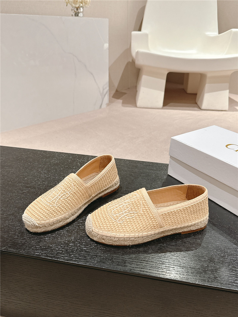 Chloé Isla Beige Espadrille Raffia Fibre Loafers