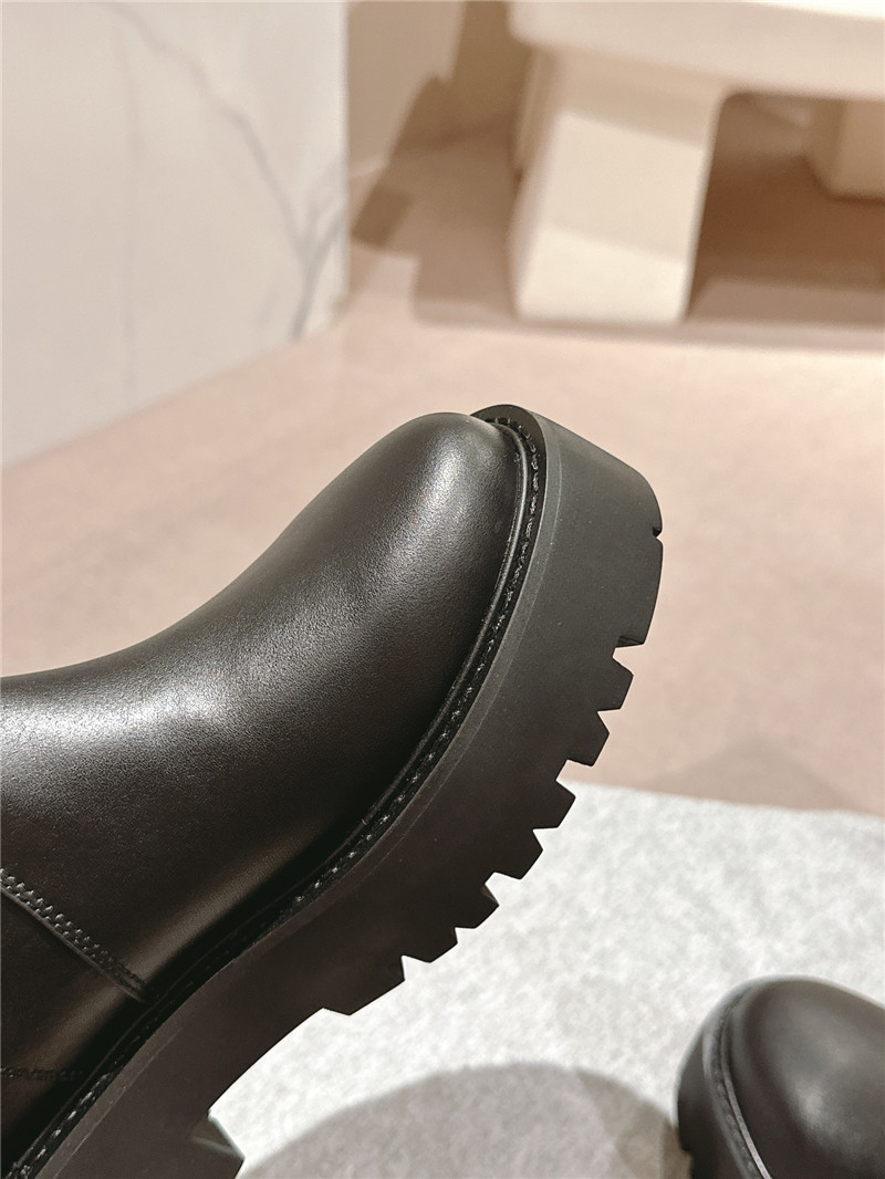 Ce1i*e calfskin side-buckle chunky knee-high boots