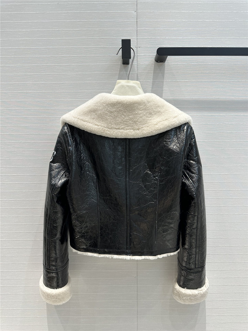 D10r leather and shearling biker jacket