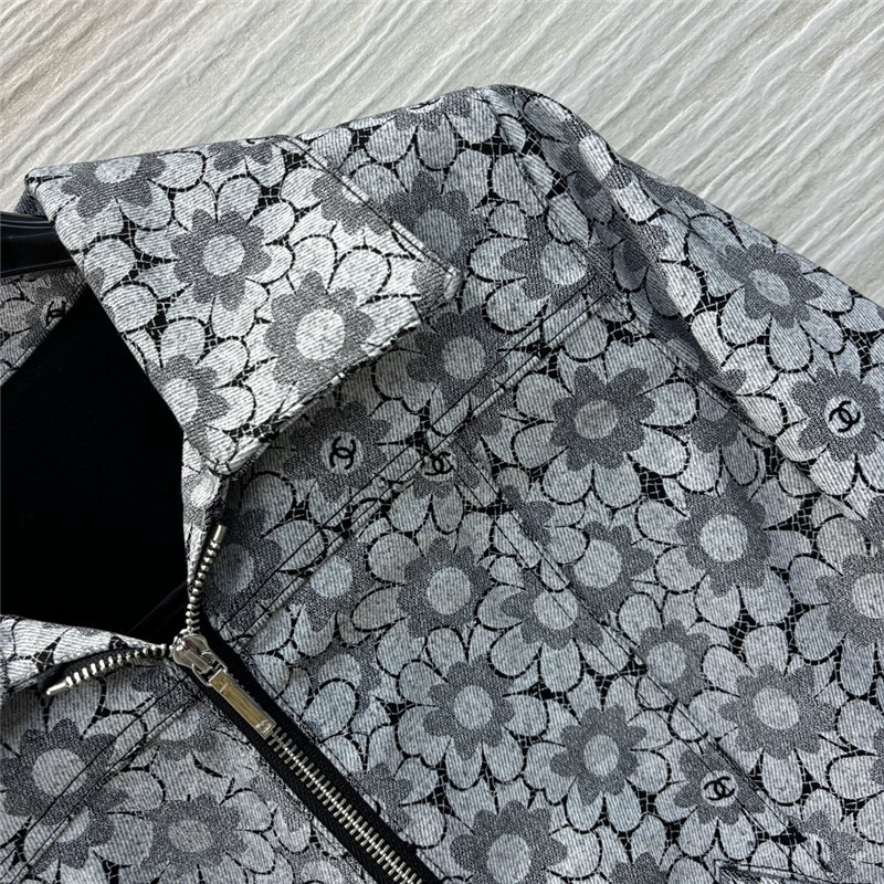 Ch**el logo sunflower denim jacket