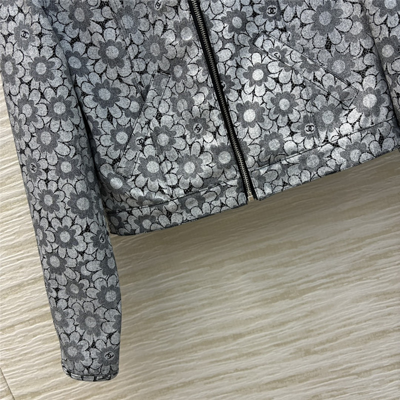 Ch**el logo sunflower denim jacket