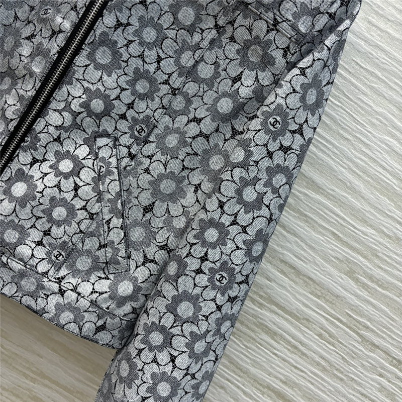 Ch**el logo sunflower denim jacket