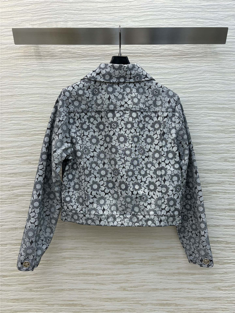 Ch**el logo sunflower denim jacket