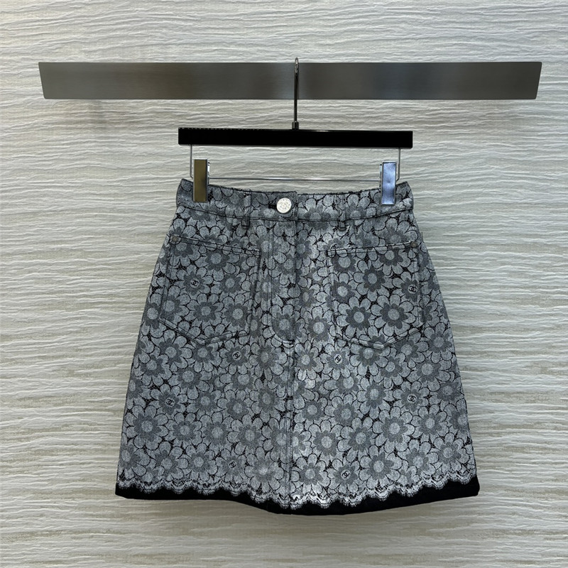 Ch**el a-line denim skirt