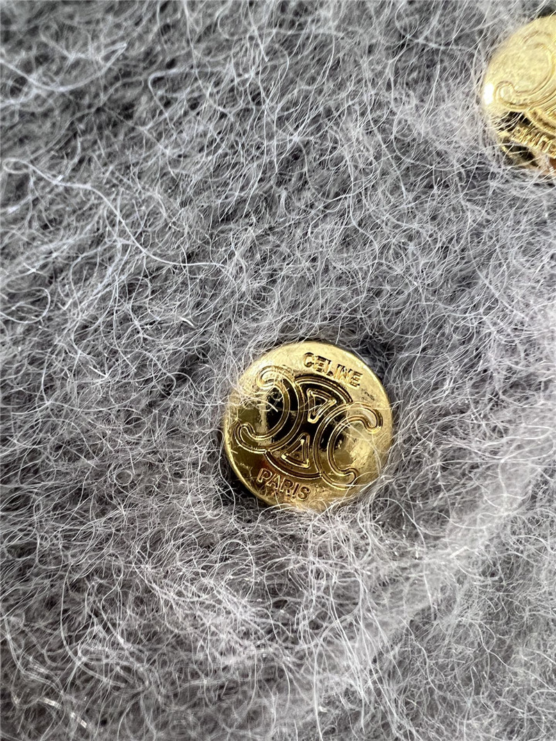 Ce1i*e mohair crystal-embellished polo shirt grey