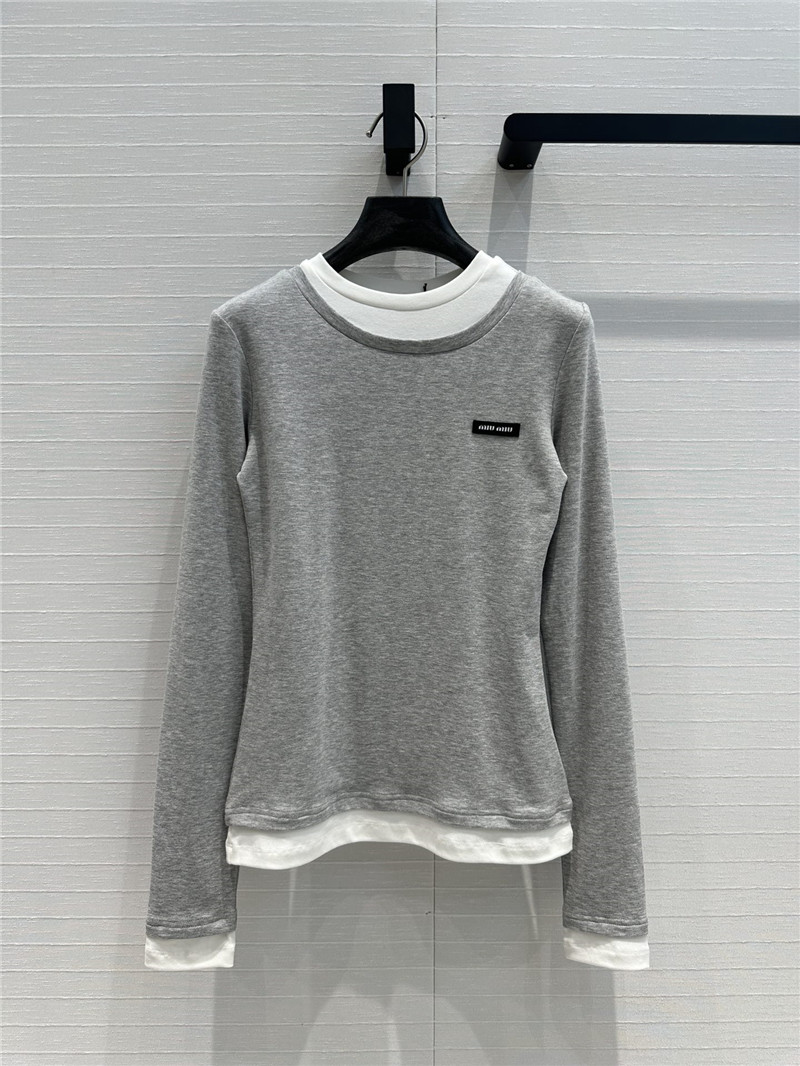 M1um1u basic long-sleeved t-shirt
