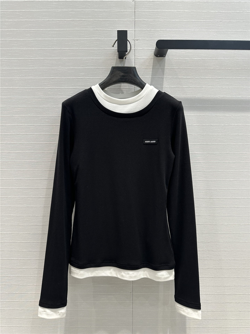 M1um1u basic long-sleeved t-shirt