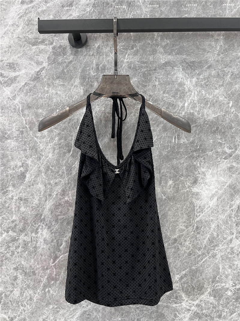 Ch**el ruffled halterneck camisole