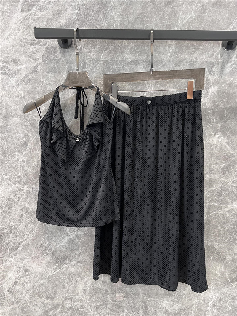 Ch**el ruffled halterneck camisole