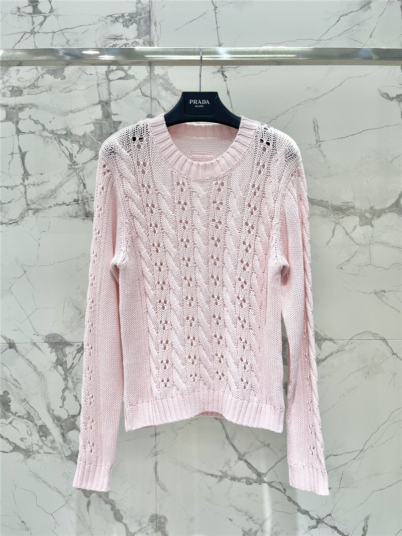 Pra*a open-knit pointelle sweater pink