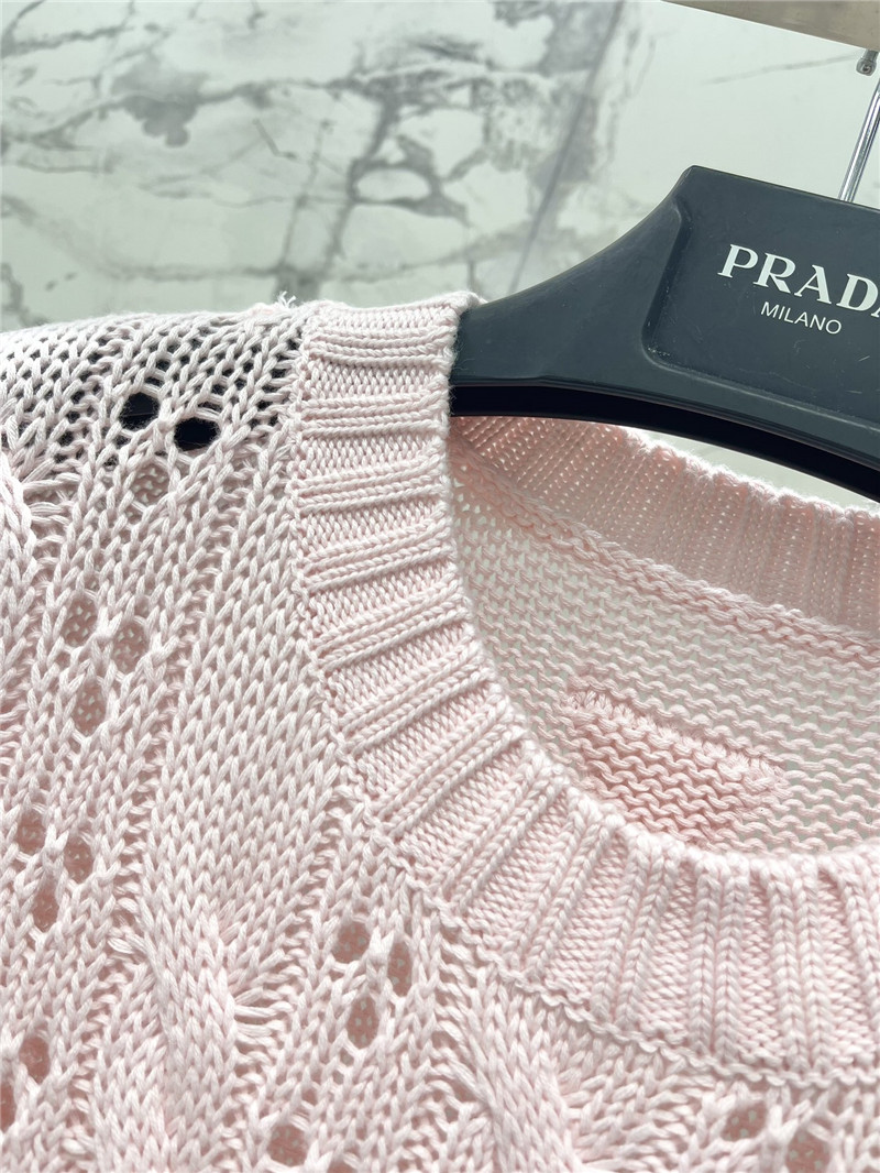 Pra*a open-knit pointelle sweater pink