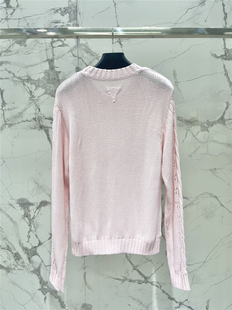 Pra*a open-knit pointelle sweater pink