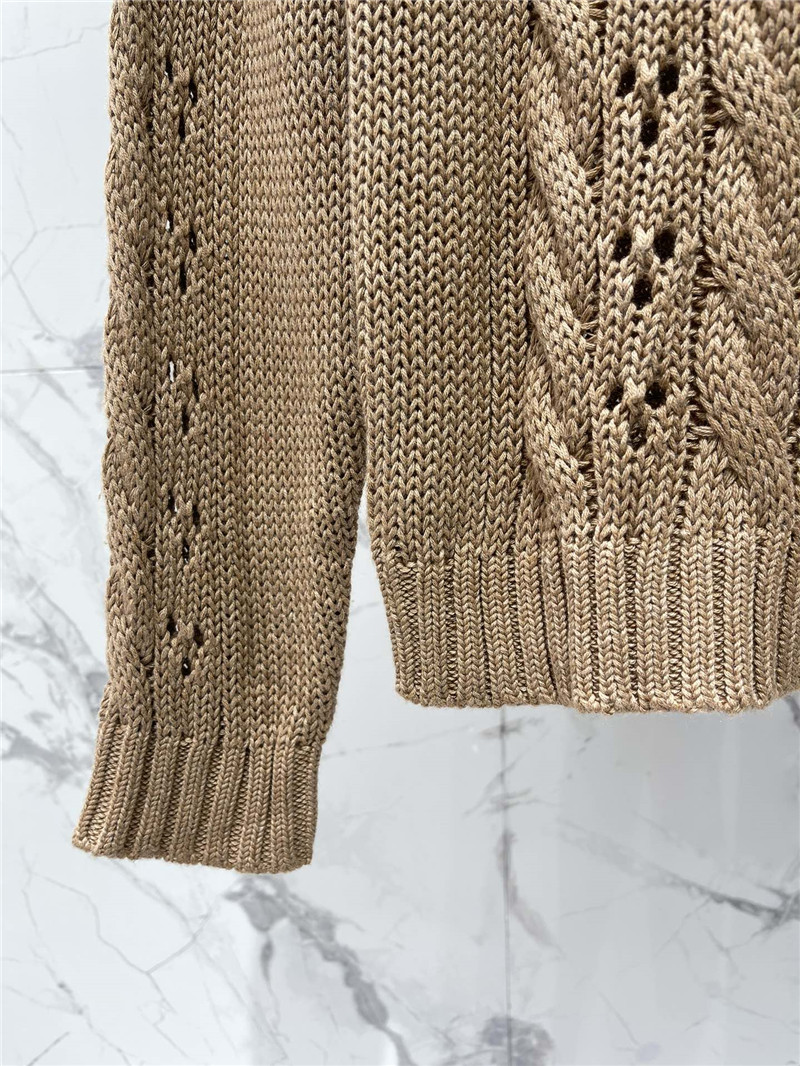 Pra*a open-knit pointelle sweater beige