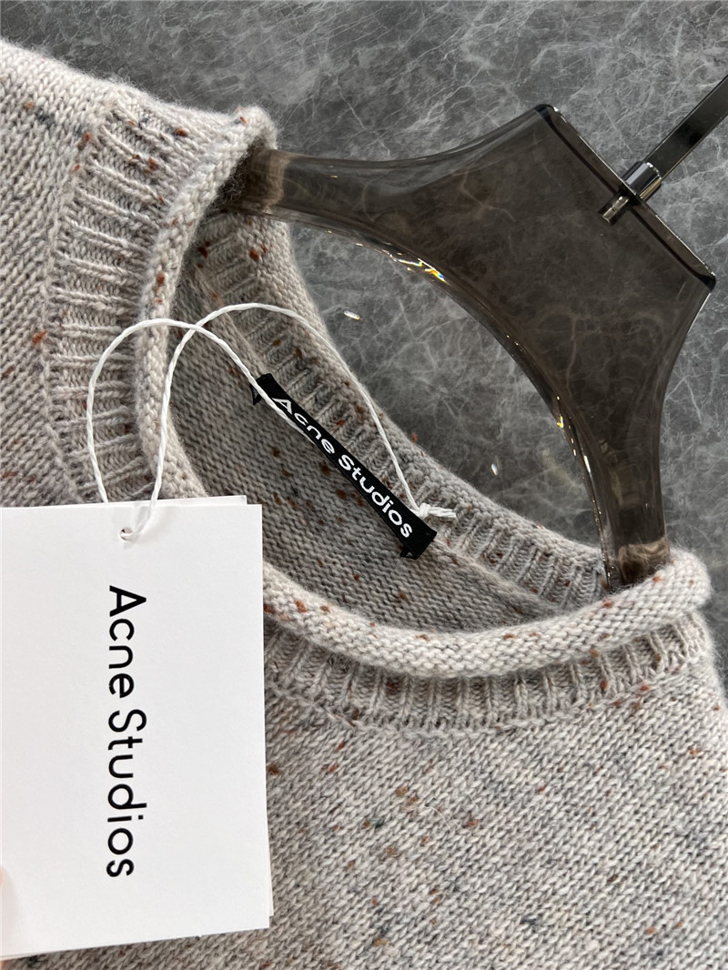 Acne Studios Cat Intarsia Knit Sweater Neutrals