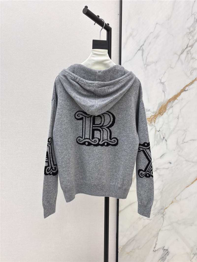 Vanitoo Logo-Intarsia Knit Hoodie in Grey
