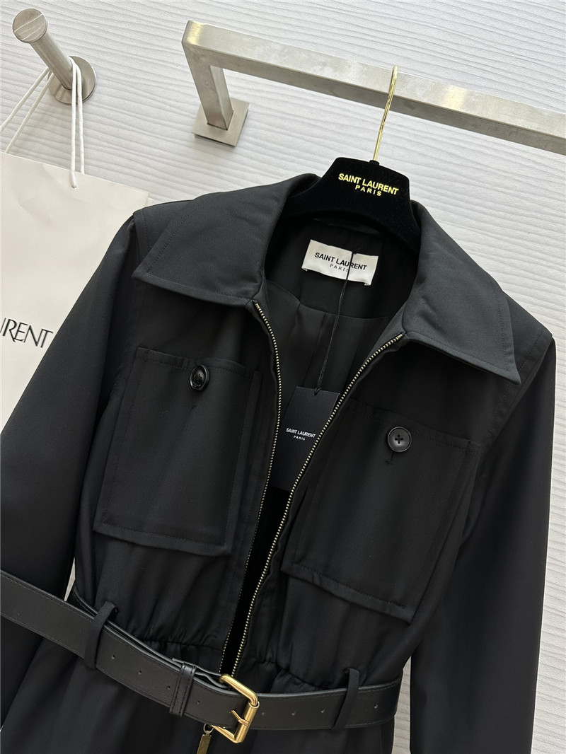 Y51 lapel zipper dress