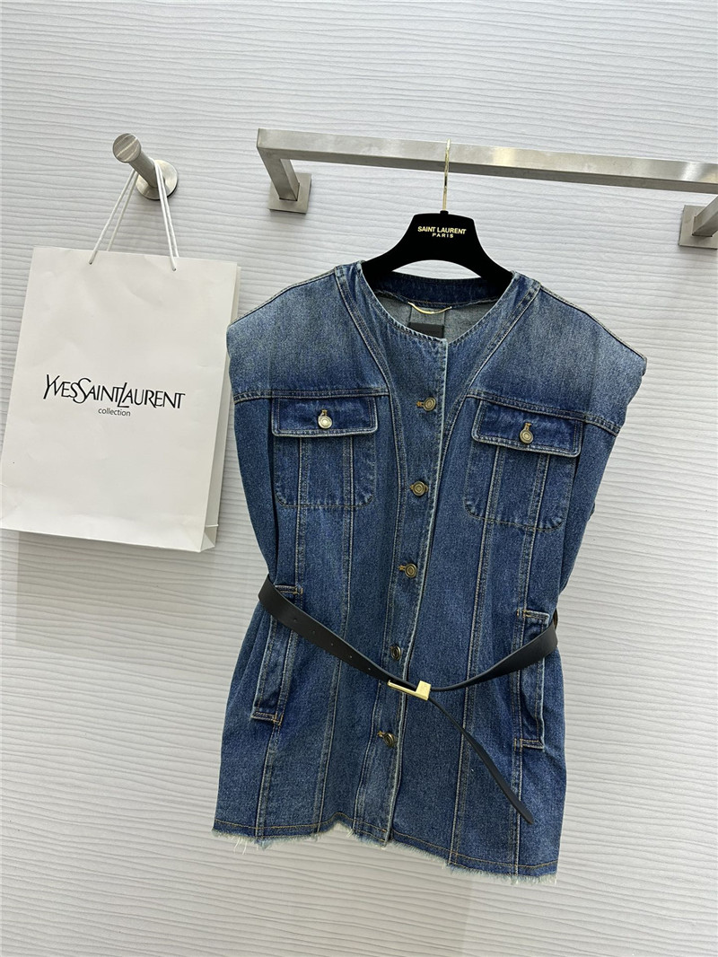 Y51 long denim vest