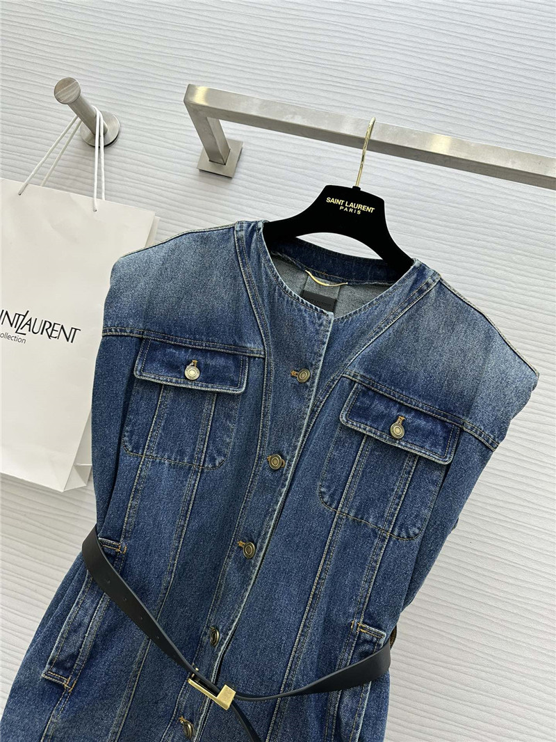 Y51 long denim vest
