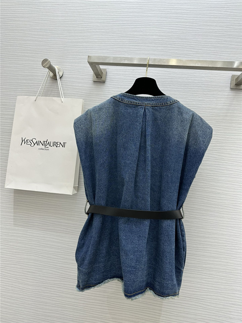 Y51 long denim vest