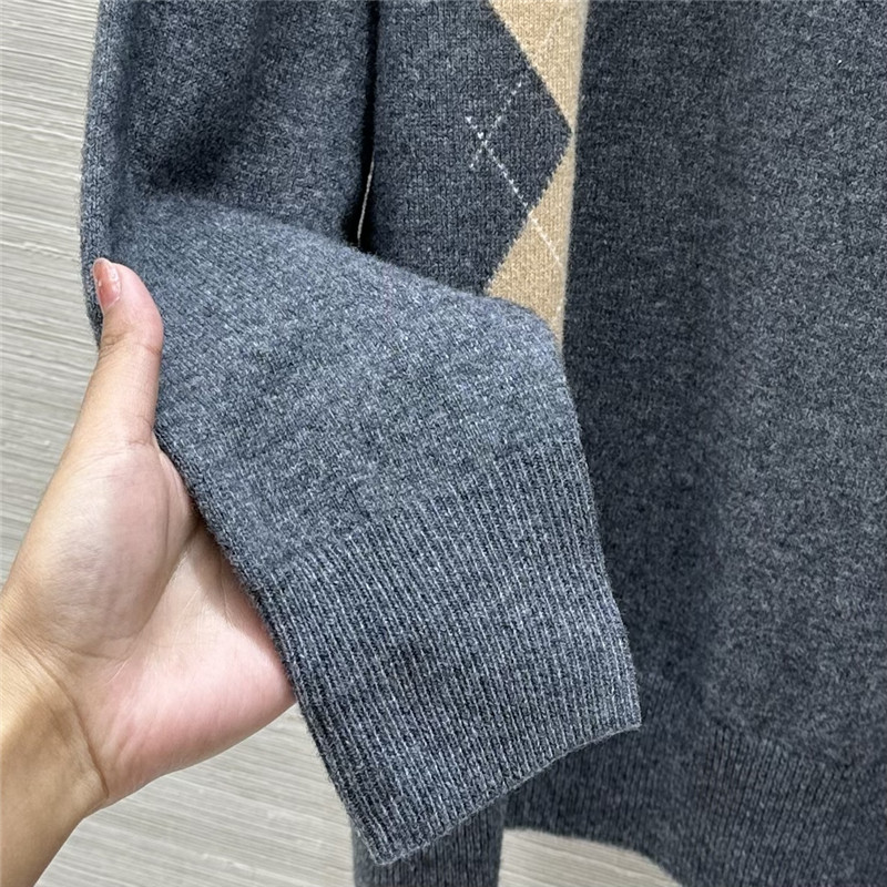 Miu Miu Argyle-Knit Polo Jumper Grey