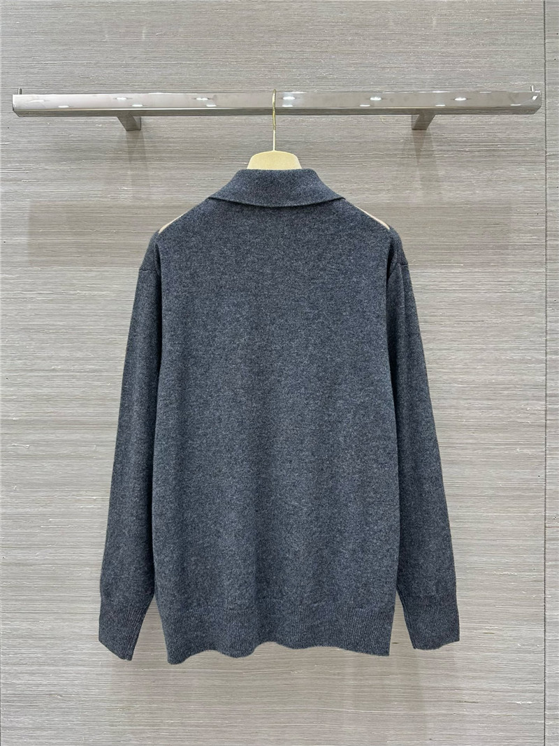 Miu Miu Argyle-Knit Polo Jumper Grey