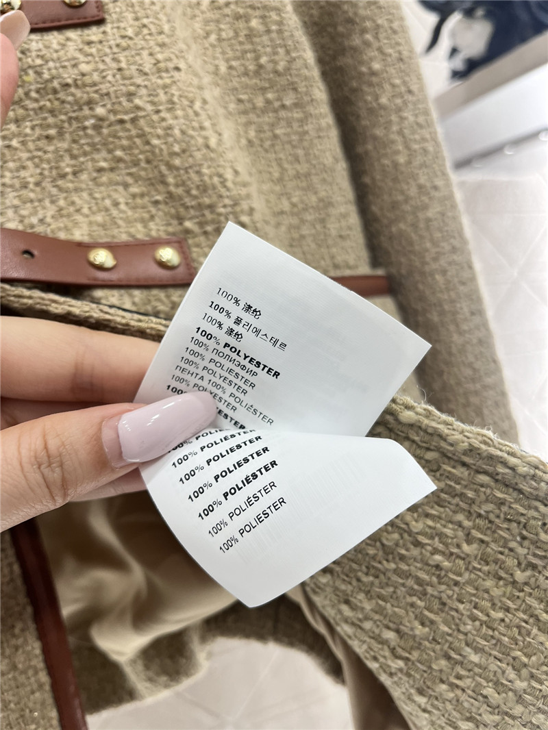 M1um1u round neck woolen coat