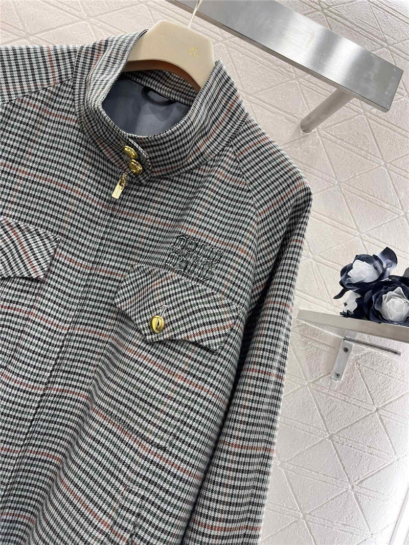 M1um1u wool plaid jacket
