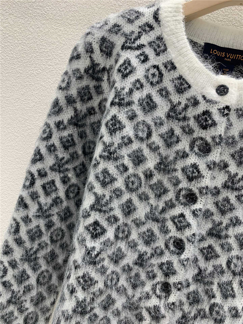 LV Monogram Brushed Knit Cardigan black/white