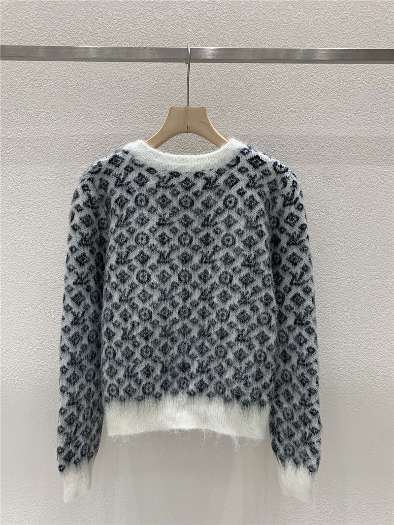 LV Monogram Brushed Knit Cardigan black/white