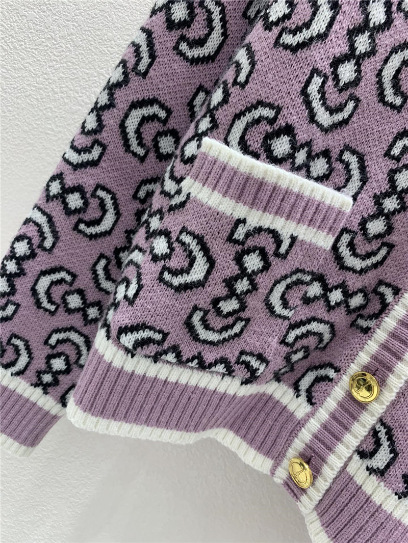 Gvc*1 v-neck oblique cardigan pink/black